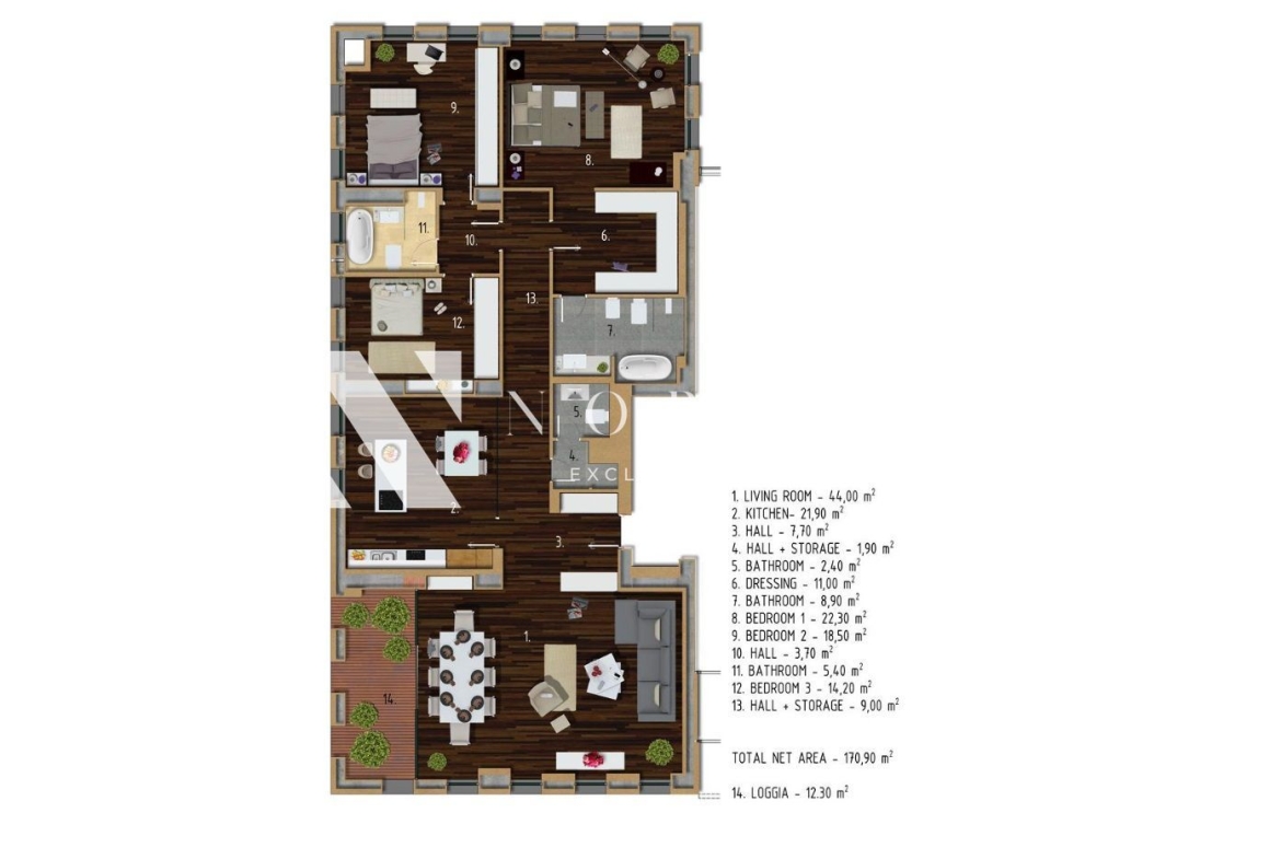 Apartments for rent Aviatorilor – Kiseleff CP1299900 (14)