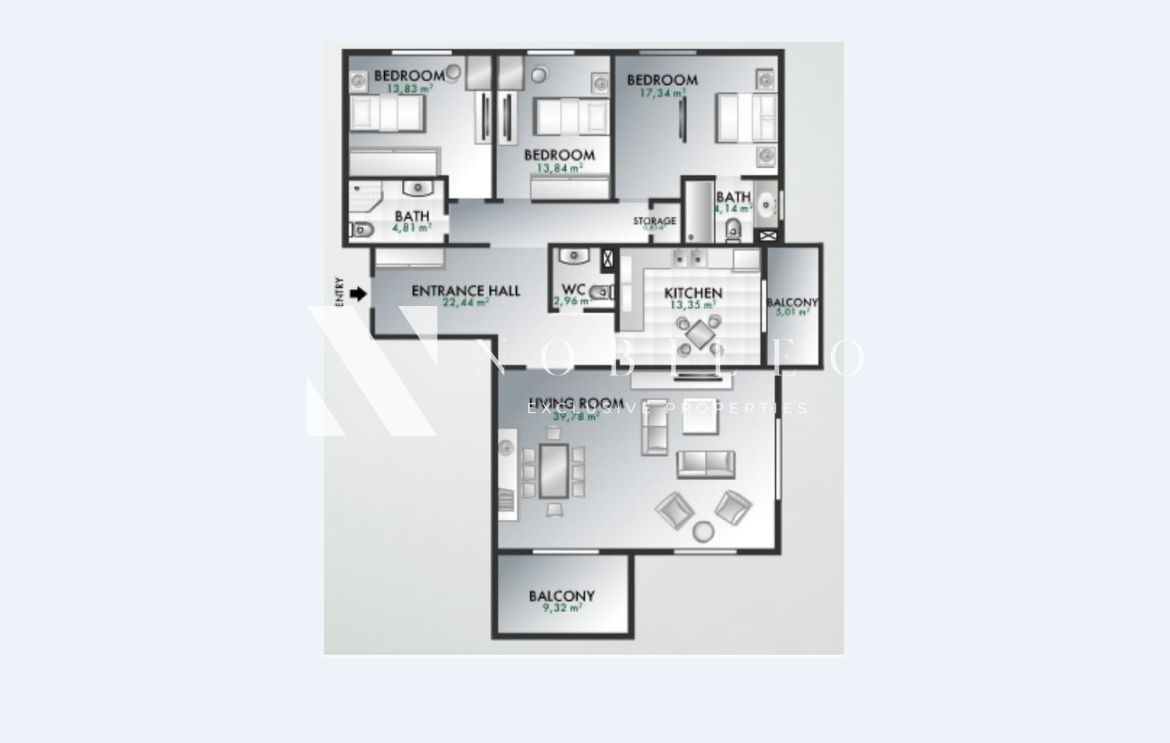Apartments for rent Barbu Vacarescu CP76158400 (17)
